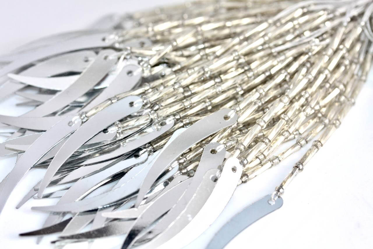 Пучки стекляруса Silver + паєтка Silver перець 5х32мм